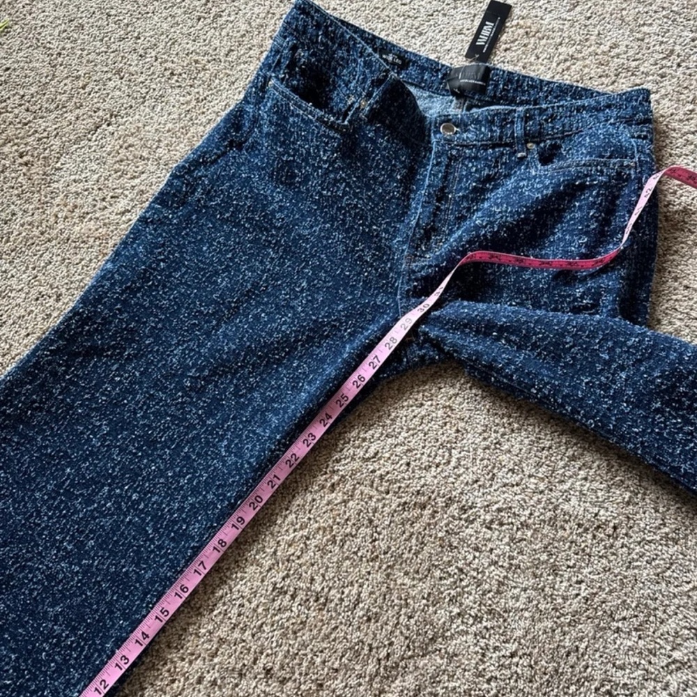 NWT WHBM White House Black Market Bouclé Mid Rise Wide Leg Jean size 12s - Picture 12 of 12